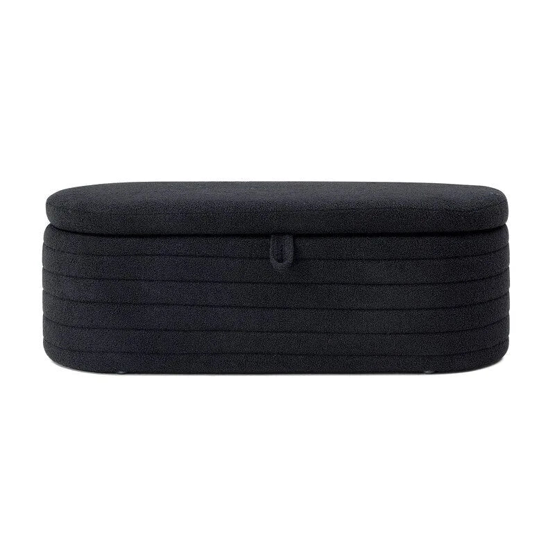 Banc de rangement ottoman rembourré en Sherpa avec couvercle relevable pour chambre à coucher