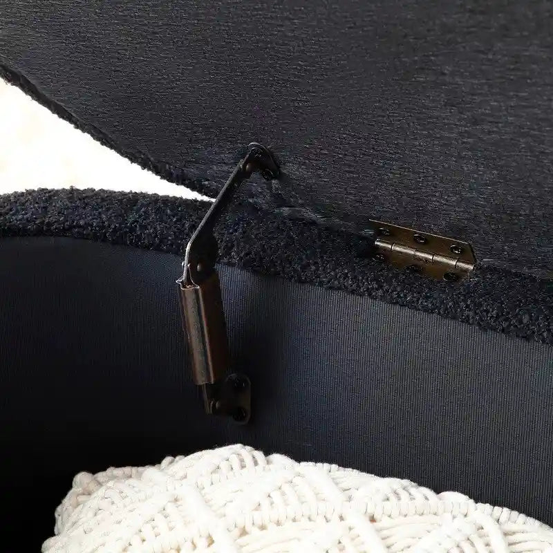 Banc de rangement ottoman rembourré en Sherpa avec couvercle relevable pour chambre à coucher