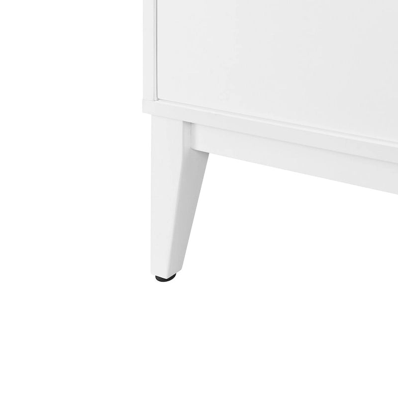 Buffet moderne blanc avec 4 portes et étagères réglables