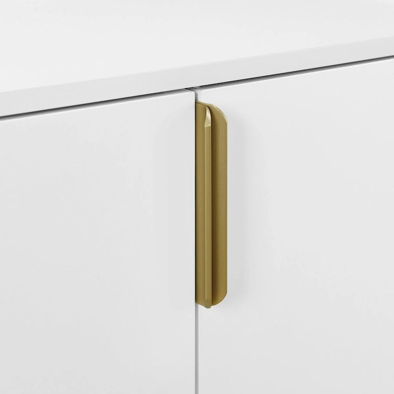 Buffet moderne blanc avec 4 portes et étagères réglables