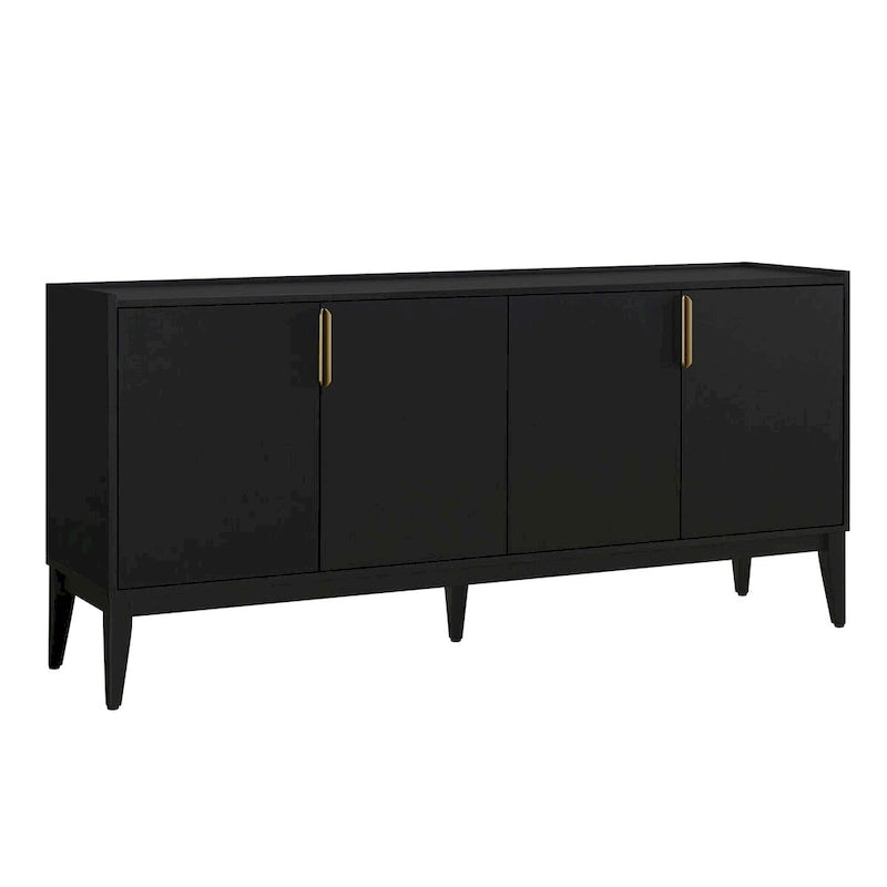 Buffet moderne blanc avec 4 portes et étagères réglables