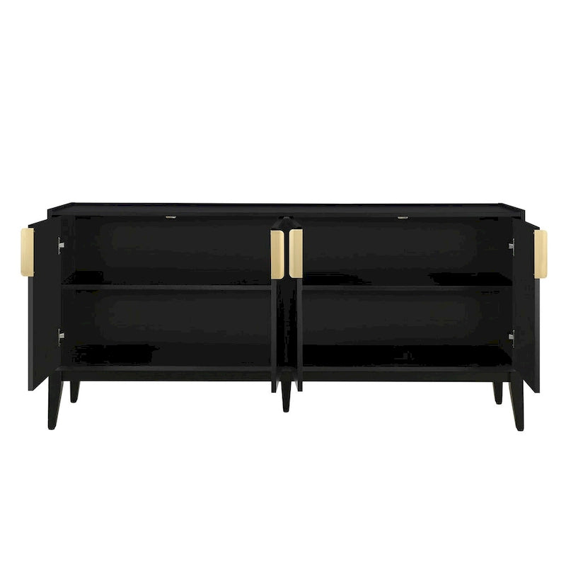 Buffet moderne blanc avec 4 portes et étagères réglables
