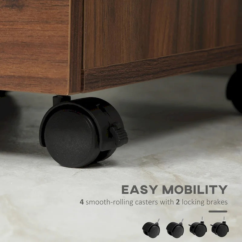 Meuble de rangement mobile sous bureau à 3 tiroirs avec roulettes verrouillables
