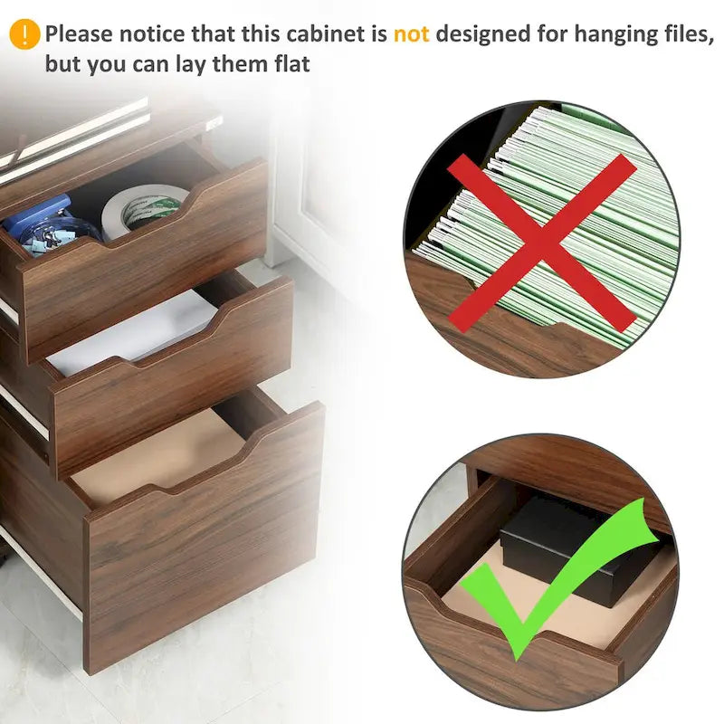 Meuble de rangement mobile sous bureau à 3 tiroirs avec roulettes verrouillables