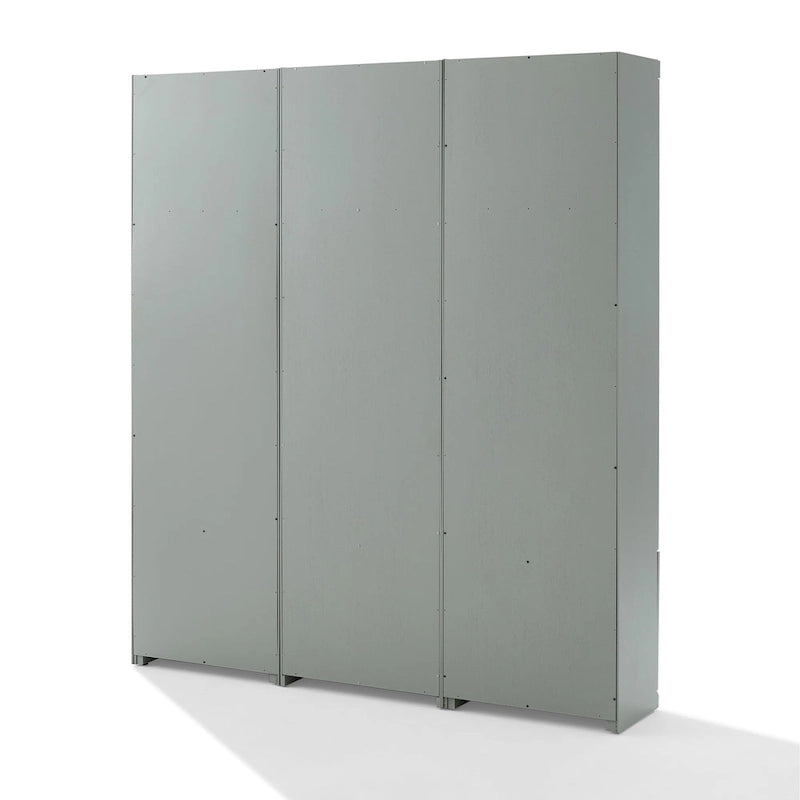 Ensemble d'entrée 3 pièces avec patère, placard de rangement et étagères réglables