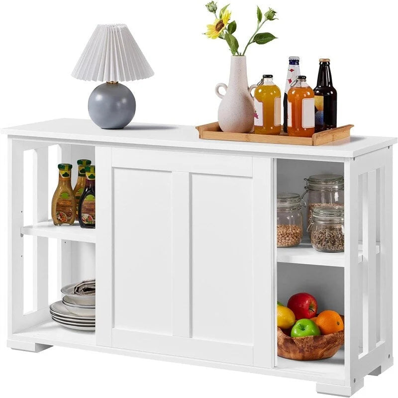Buffet de cuisine avec porte coulissante et étagère réglable
