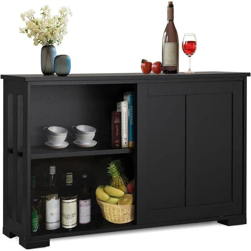 Buffet de cuisine avec porte coulissante et étagère réglable