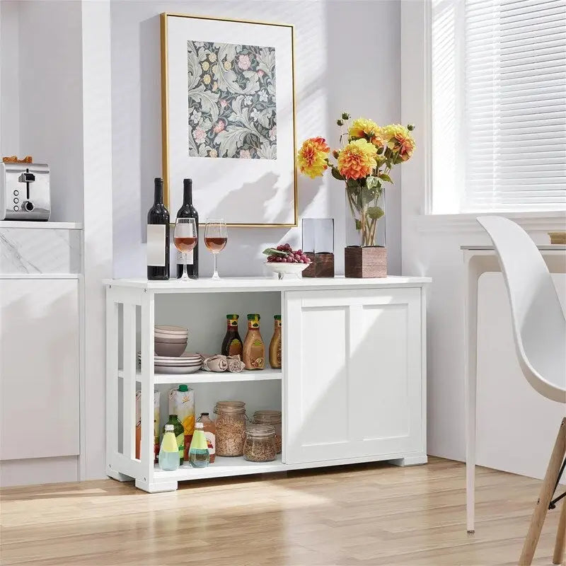 Buffet de cuisine avec porte coulissante et étagère réglable
