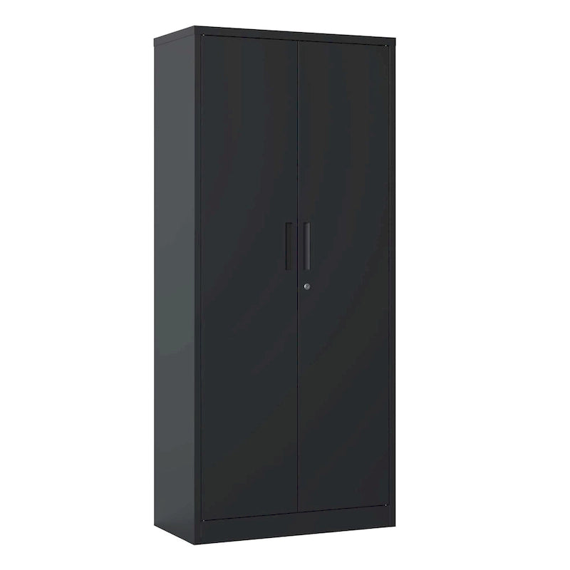 Armoire de rangement haute en acier verrouillable avec 2 portes et 4 étagères réglables