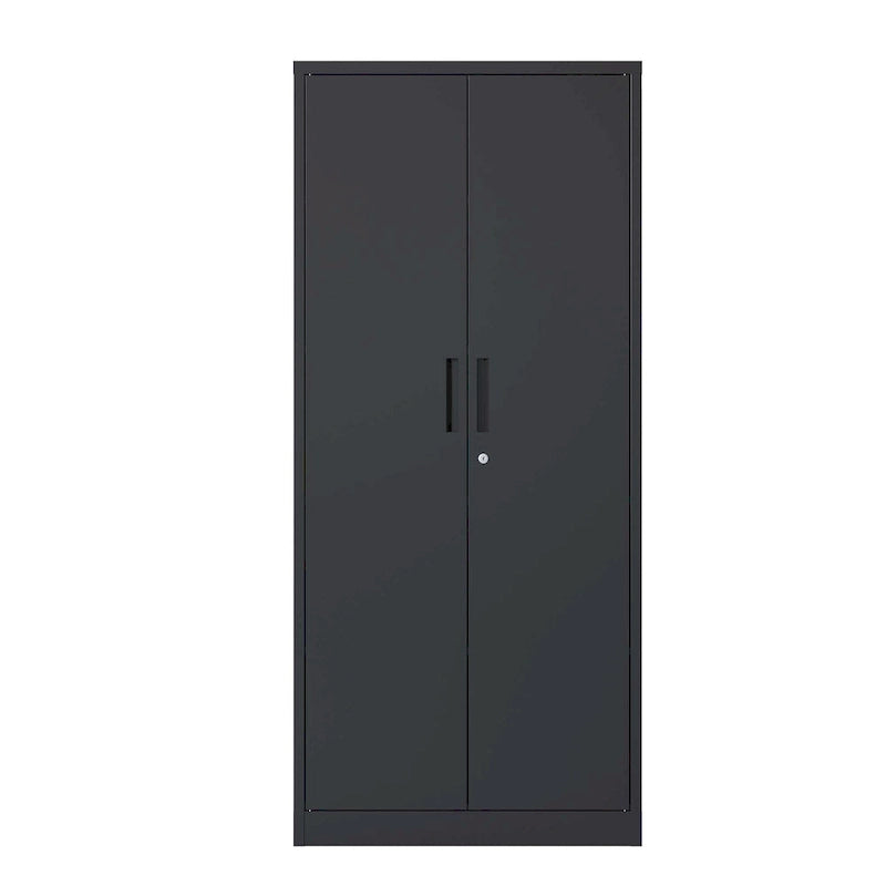 Armoire de rangement haute en acier verrouillable avec 2 portes et 4 étagères réglables