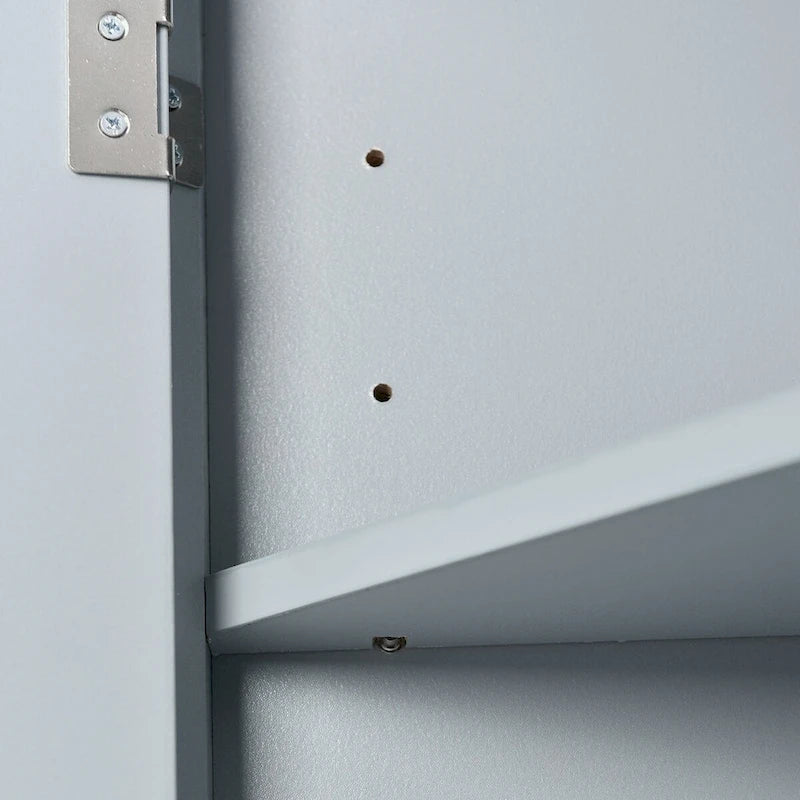 Meuble d'angle de rangement pour salle de bain avec double porte et étagères réglables