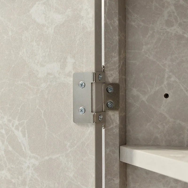 Meuble d'angle de rangement pour salle de bain avec double porte et étagères réglables