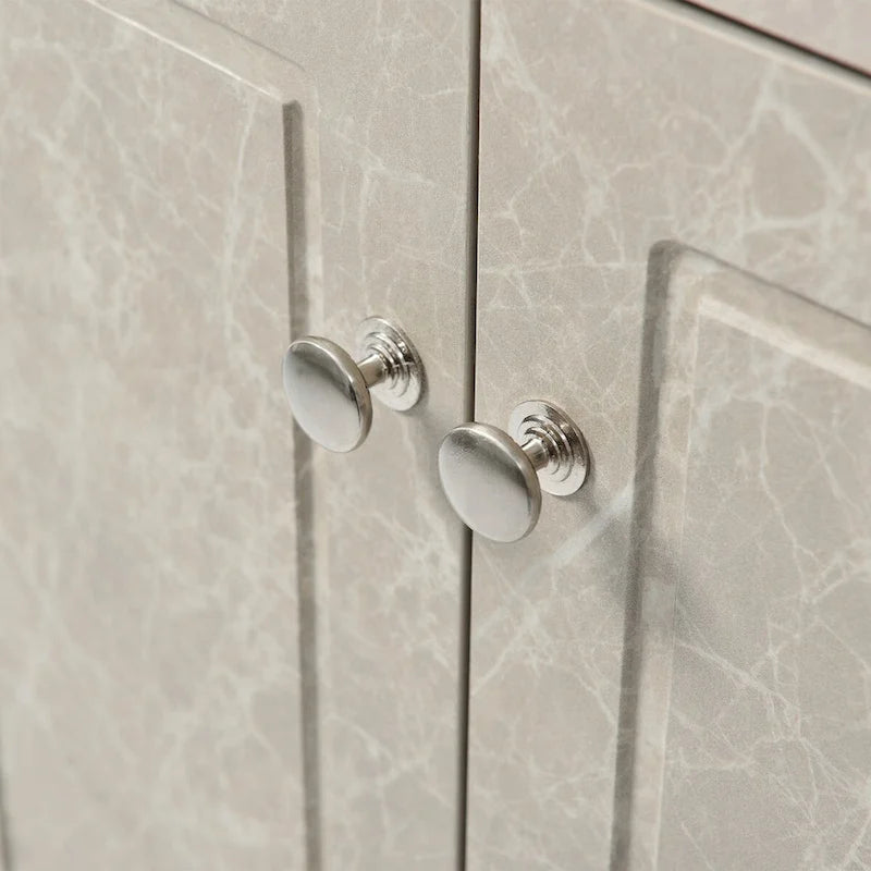 Meuble d'angle de rangement pour salle de bain avec double porte et étagères réglables
