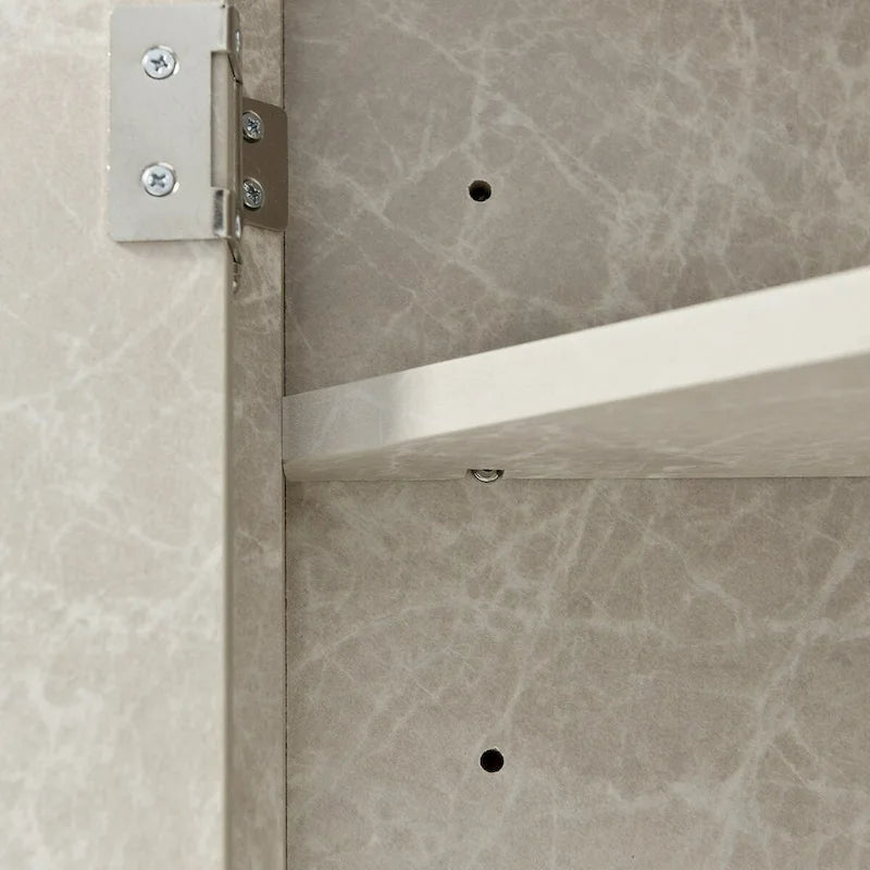 Meuble d'angle de rangement pour salle de bain avec double porte et étagères réglables