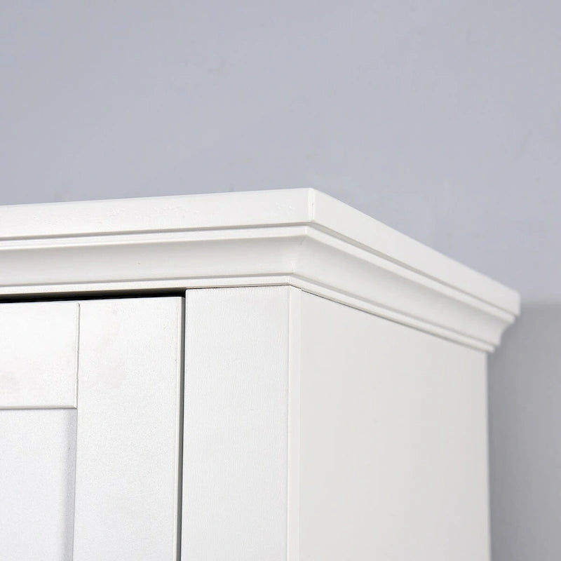 Meuble de Rangement Salle de Bain Colonne avec 2 Portes et Étagères Ouvertes