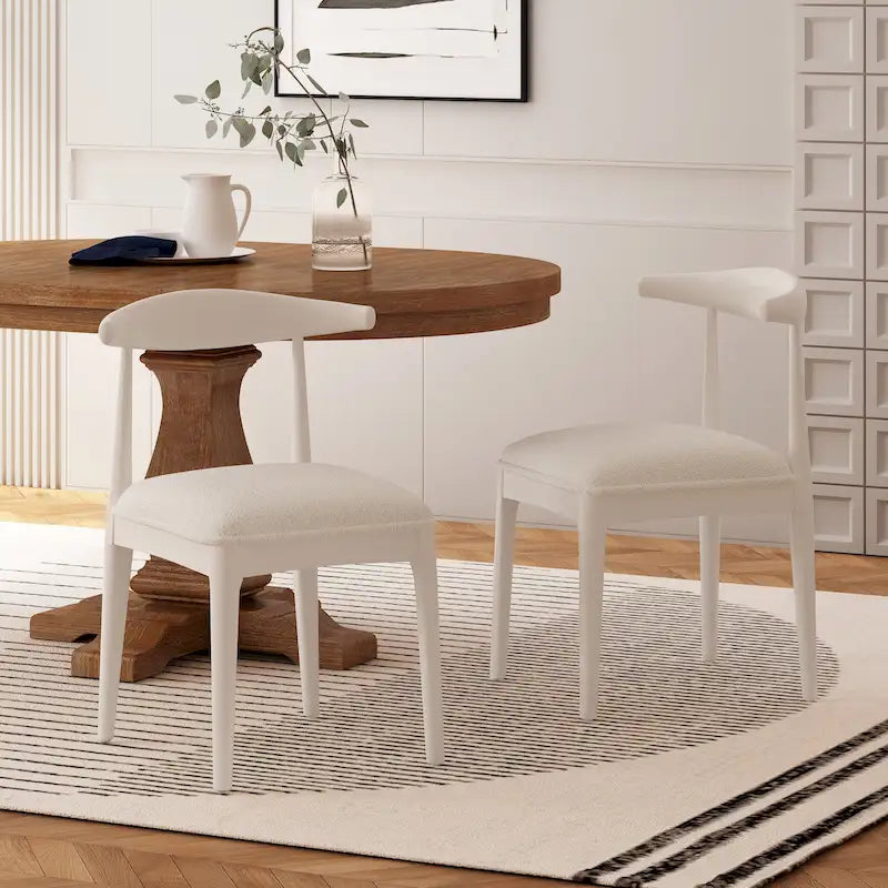 Cortina Fabric and Rubberwood Dining Chairs (Set of 2) by Christopher Knight Home