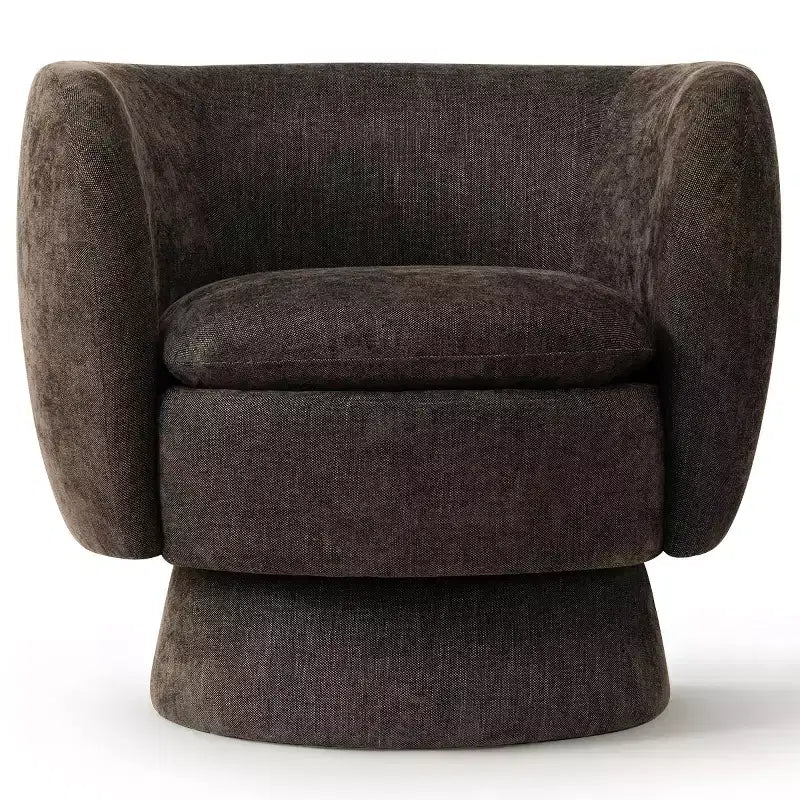 Set of 2 Modern Swivel Barrel Chair with Upholstered Fabric, 360 Rotating Accent Lounge Chair for Living Room, Bedroom-Panipeachy