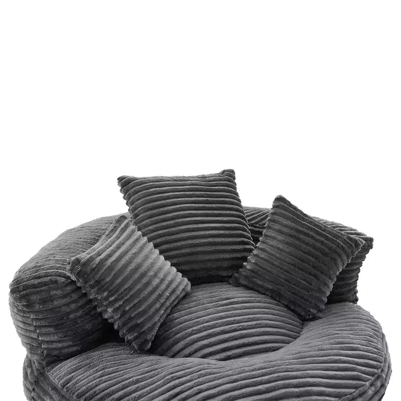 Bean Bag Sofa for Adults Kids, Oversized Corduroy Bean Bag Chair with 3 Pillows & Armrest for Living Room Bedroom - ModernLuxe