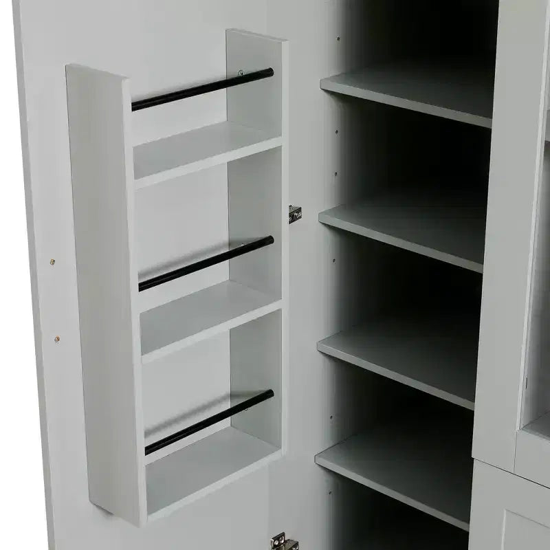 Whisen 71H Freestanding Kitchen Storage Pantry, Large Dining Storage Cabinet Cupboard Sideboards With 6 Doors, Adjustable Shelves