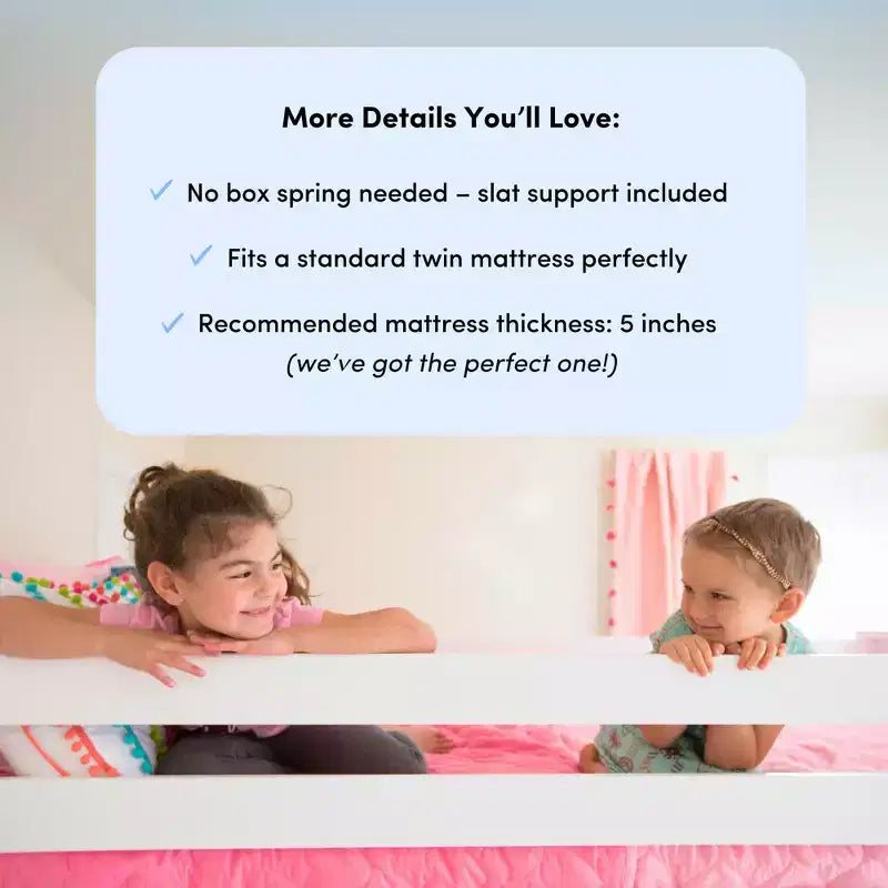 Max & Lily Twin-Size Low Loft with Pull-Out Desk and 3-Drawer Dressers