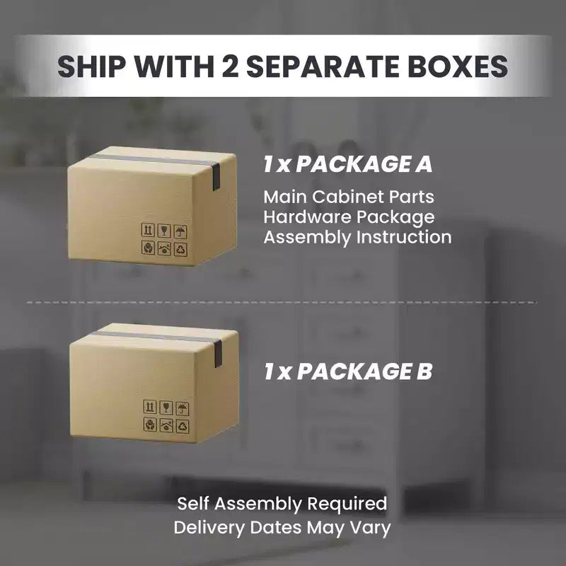 White Tall Freestanding Storage Cabinet Drawers Doors Adjustable Shelves Flip Drawer MDF