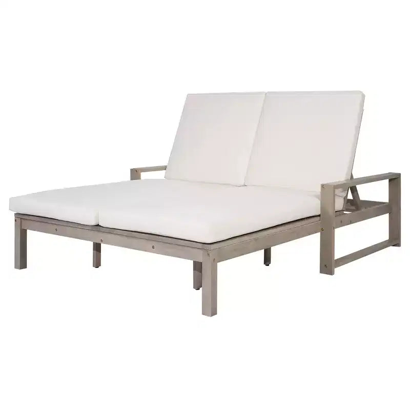 Polibi Double Outdoor Lounge Chair with 5-Position Adjustable Backrest