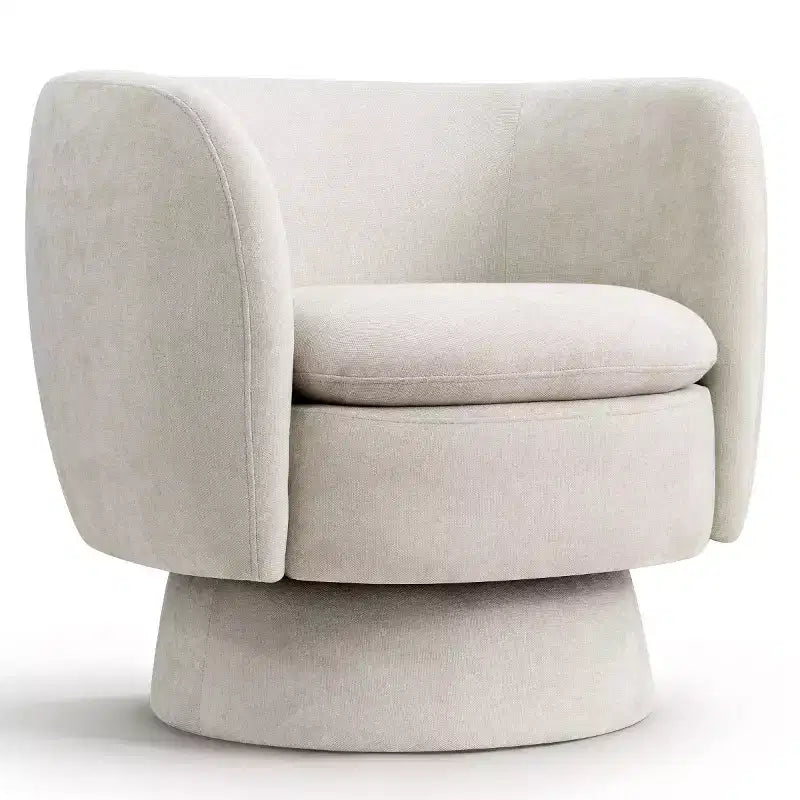 Set of 2 Modern Swivel Barrel Chair with Upholstered Fabric, 360 Rotating Accent Lounge Chair for Living Room, Bedroom-Panipeachy