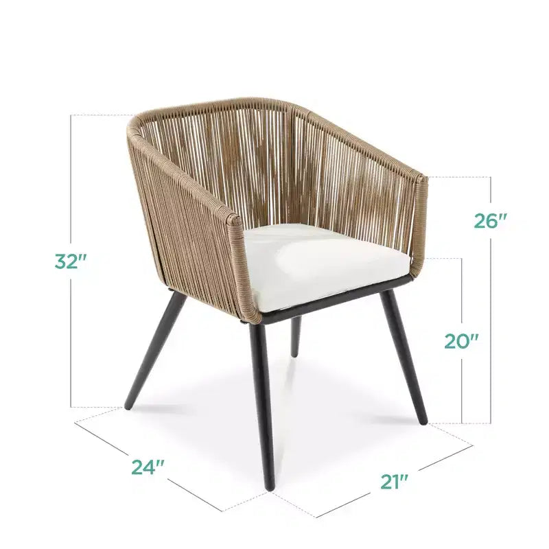 Best Choice Products Set of 2 Outdoor Patio Dining Chairs Woven Wicker Seating 250lb Capacity