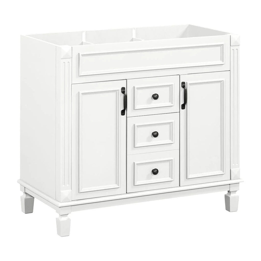 36 Modern Bathroom Vanity with Top Sink and Mirror Cabinet,2 Doors and 2 Drawers