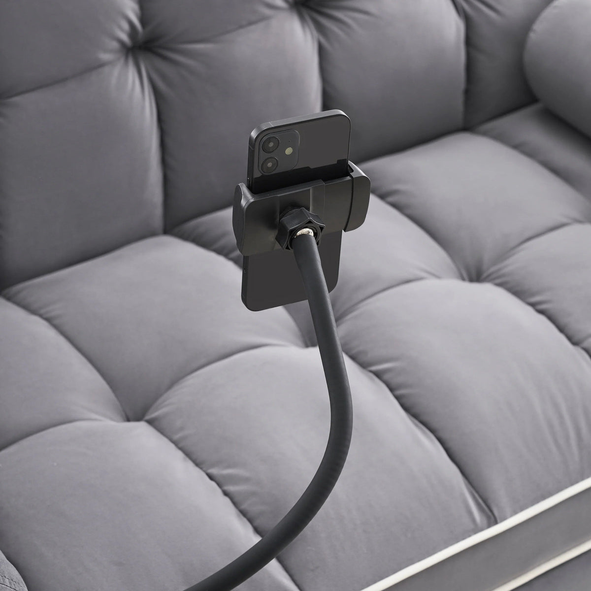 Velvet Convertible 55 2-Seater Sleeper Sofa with Pull-Out Bed, Adjustable Recline, Side Pockets, and Phone Holder