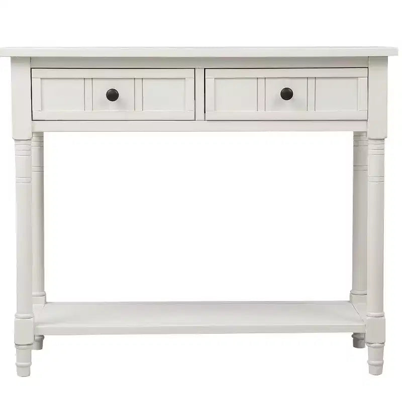 The Misty Moon Daisy Series Console Table Traditional Design with Two Drawers and Bottom Shelf (Espresso)