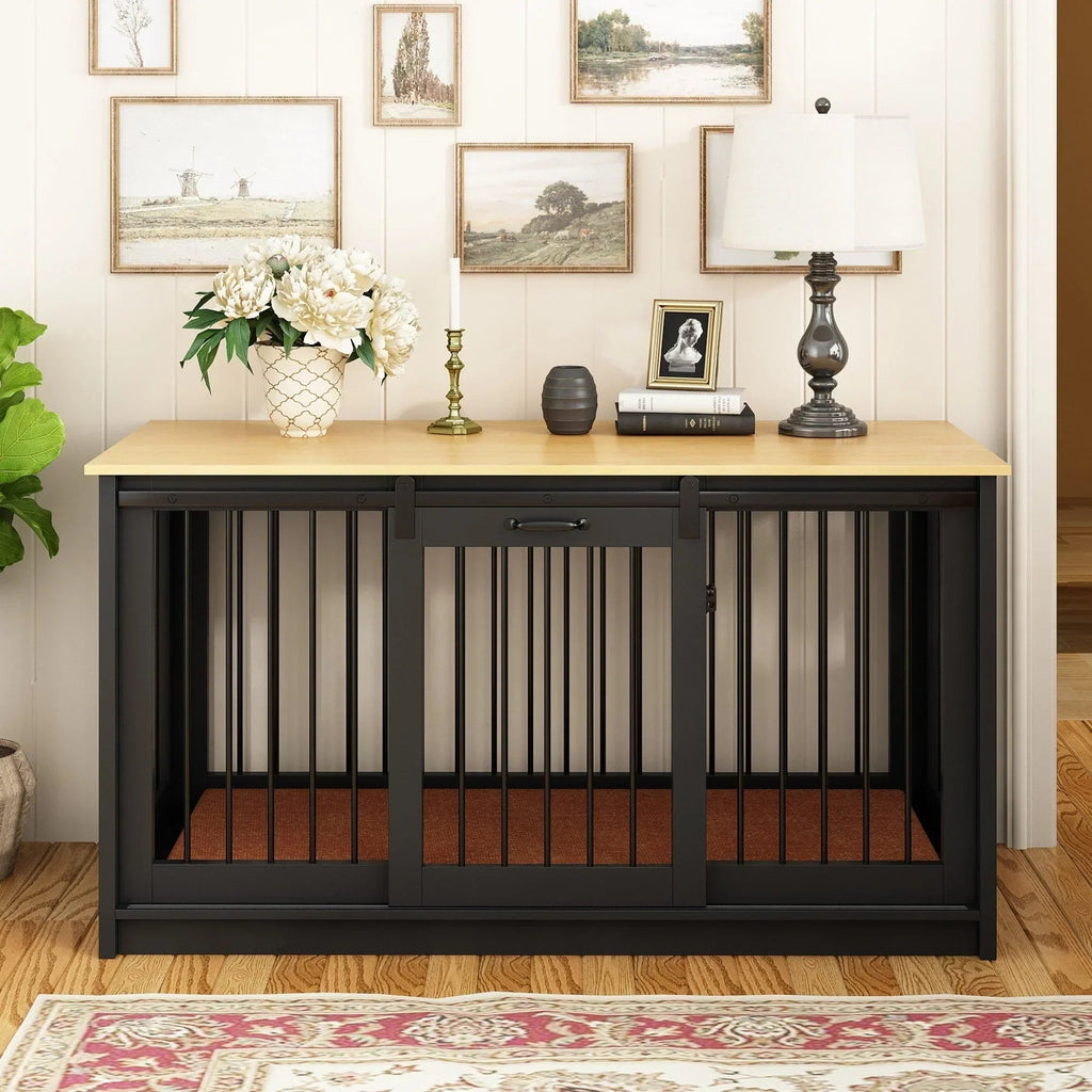 Pet Residence with Iron Tube Reinforcement Stylish & Sturdy Dog Crate