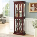 Display Cabinet, Curio Cabinet with 6 Adjustable Shelves and Tempered Glass Doors, Tall Cabinet for Living Room, Bedroom