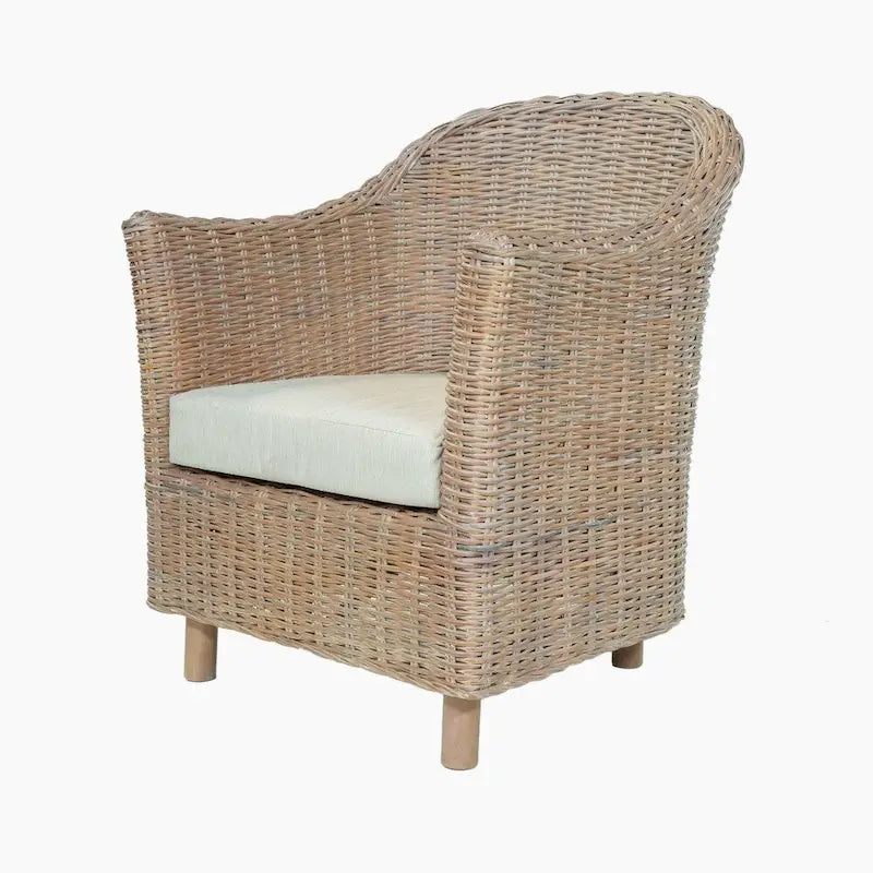 Furniture of America Lali Rustic Kubu Rattan Wicker Armchair