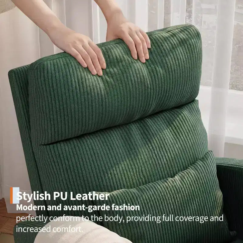 Modern Soft Rocking Chair with Pillow & Side Pockets, for Living Room, Bedroom