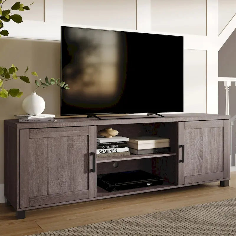 Virlomi TV Stand with Doors, TVs up to 85
