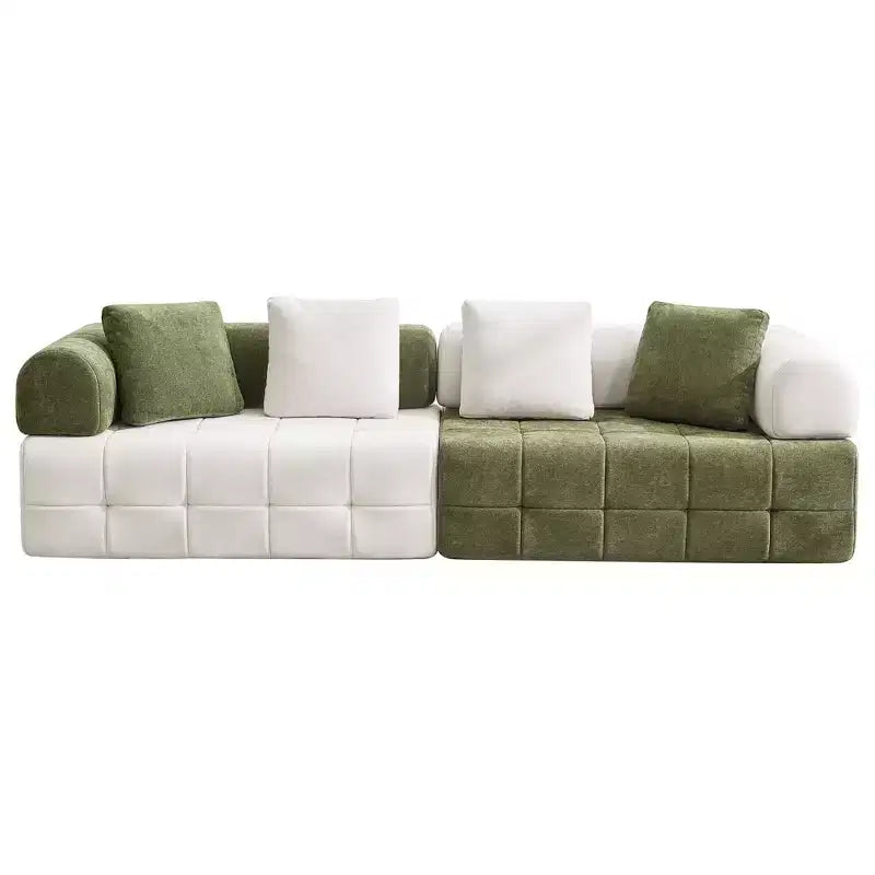 110.23 in. W Colorblock Modular 4-Seater Chenille Sofa with Curved Armrests