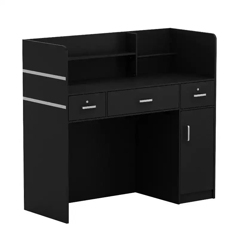 Famapy L-shaped Reception Desk Multifunctional Welcome Desk Workstation