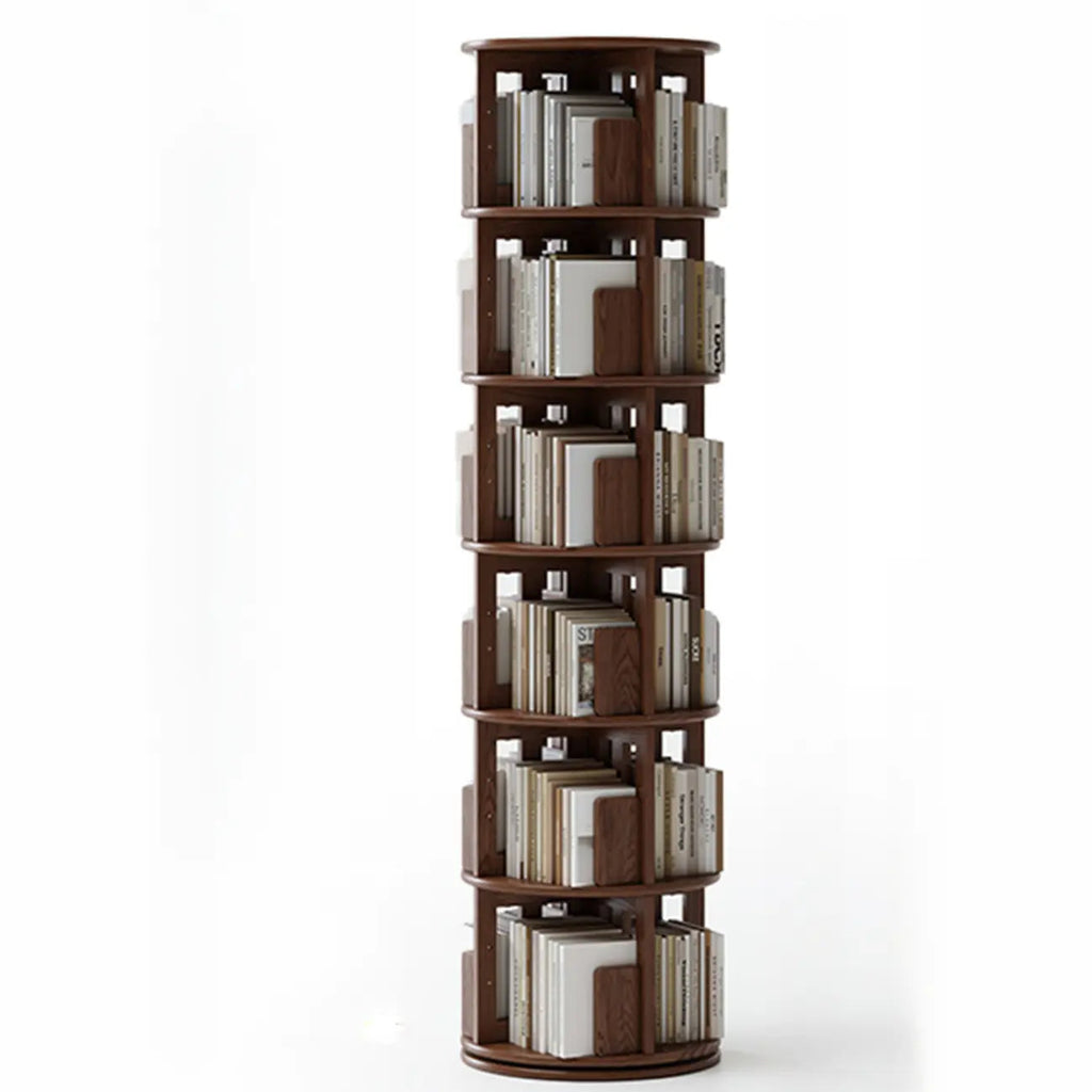 Wooden Vertical Narrow Rotating Bookcase