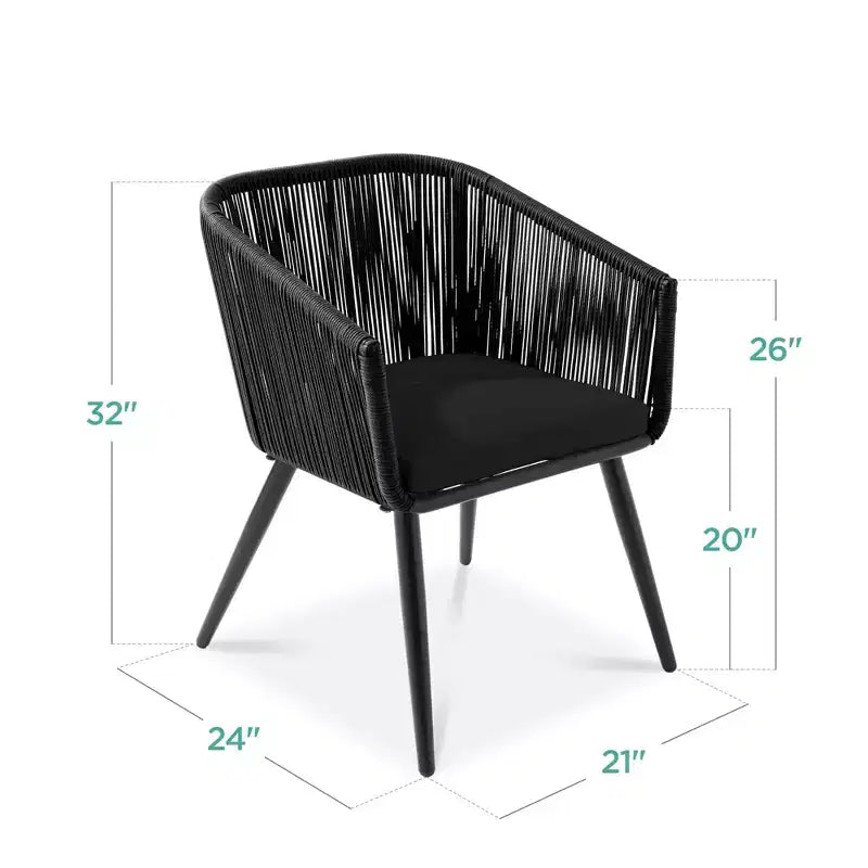 Best Choice Products Set of 2 Outdoor Patio Dining Chairs Woven Wicker Seating 250lb Capacity
