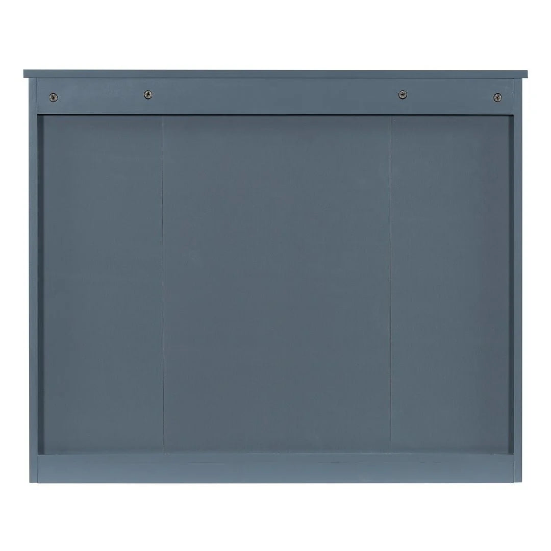 36 Modern Bathroom Vanity with Top Sink and Mirror Cabinet,2 Doors and 2 Drawers