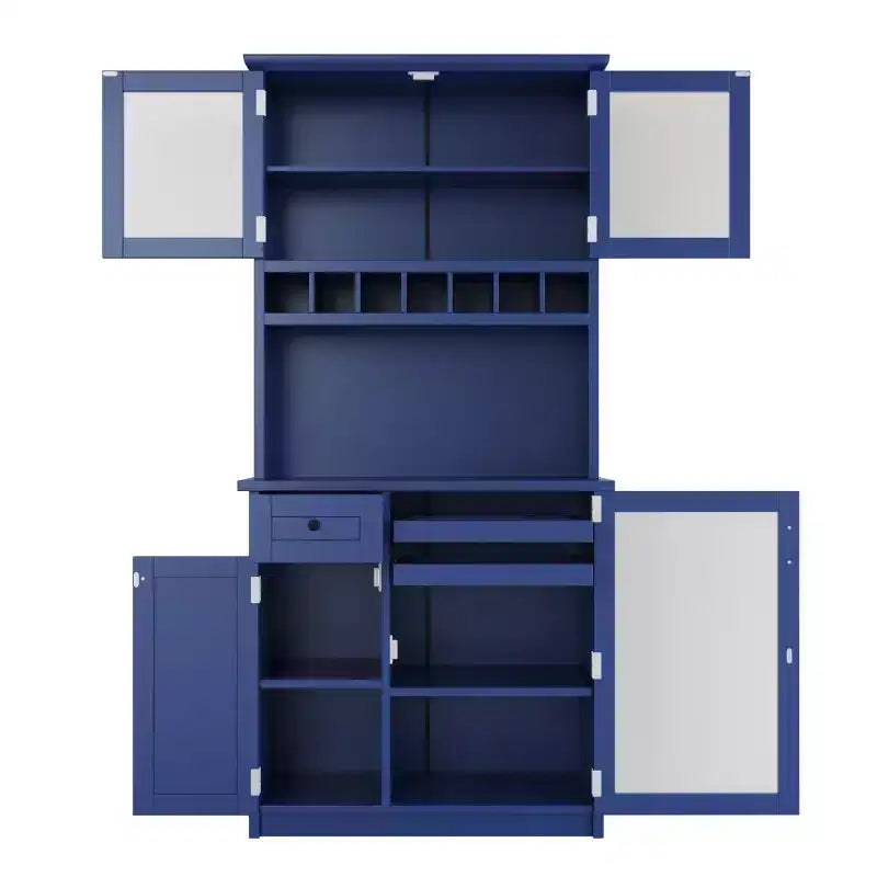 75 Tall Kitchen Pantry Cabinet with Glass Doors
