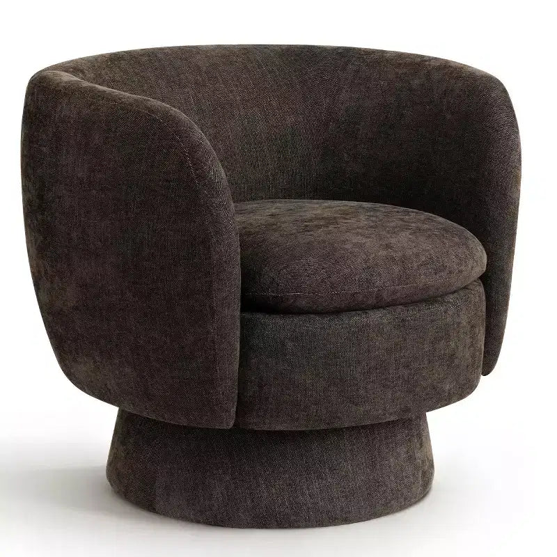 Set of 2 Modern Swivel Barrel Chair with Upholstered Fabric, 360 Rotating Accent Lounge Chair for Living Room, Bedroom-Panipeachy