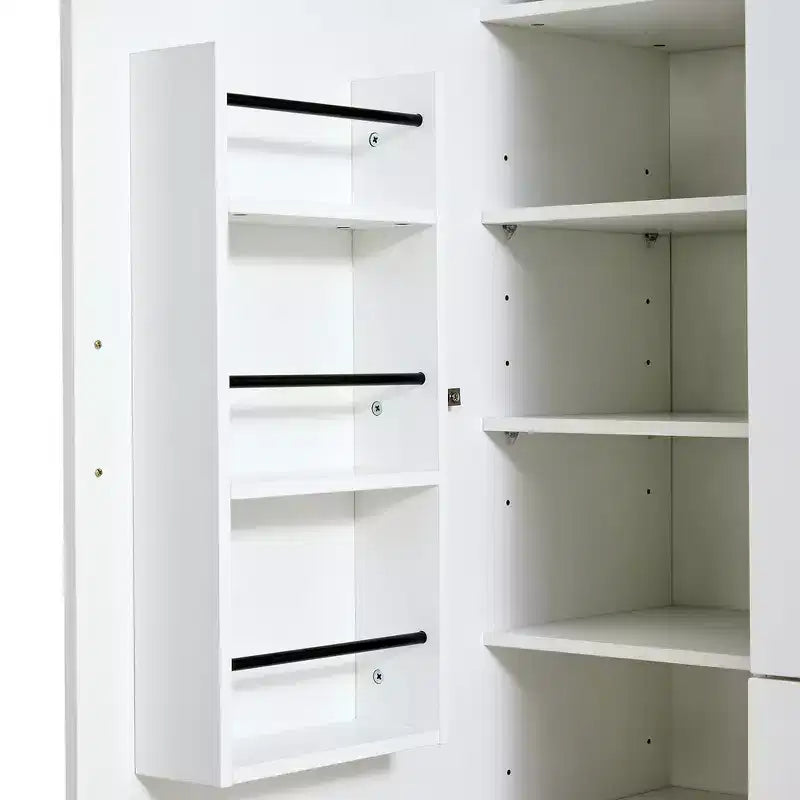 Whisen 71H Freestanding Kitchen Storage Pantry, Large Dining Storage Cabinet Cupboard Sideboards With 6 Doors, Adjustable Shelves